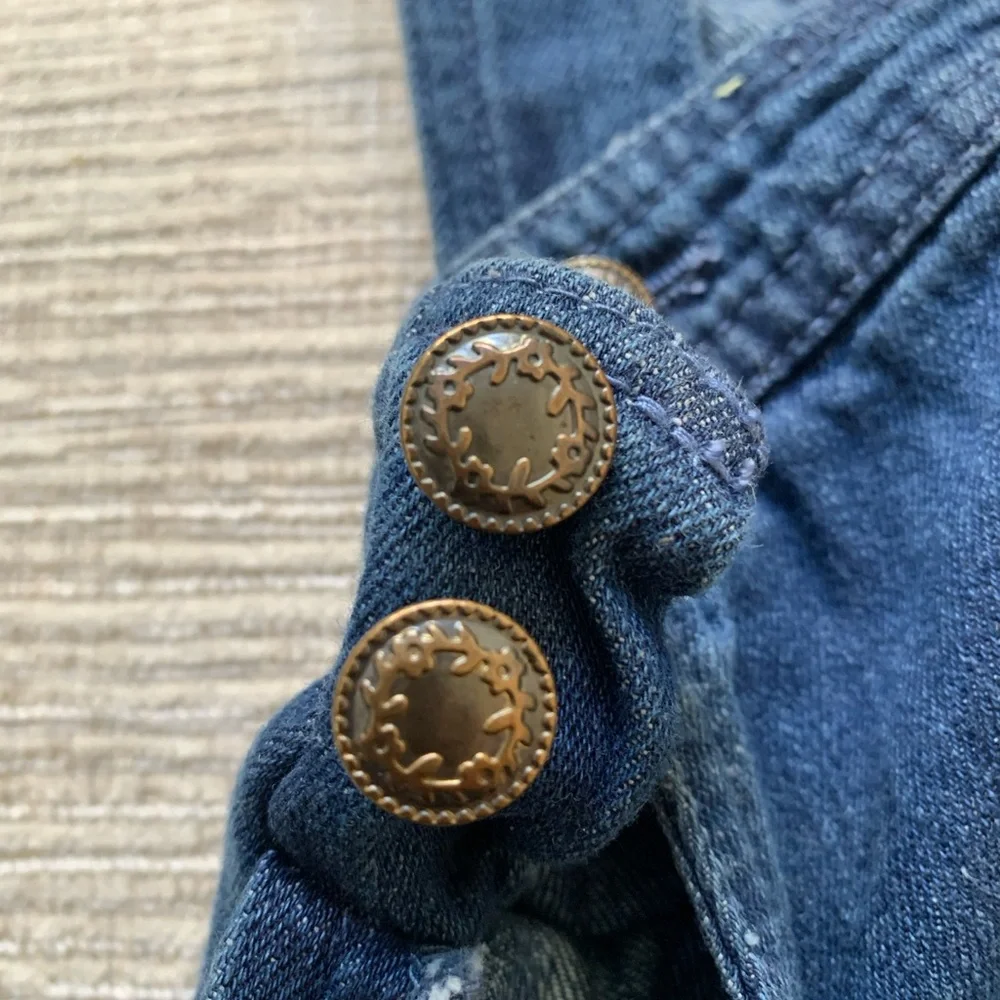 Tahari Dark Blue Denim Overall Dress - 2T - India Cotton 100% EUC - Picture 3 of 11